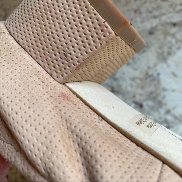 Jeffrey Campbell Bitsie Taupe Leather Perforated Block Heels Size 7 - Picture 12 of 13